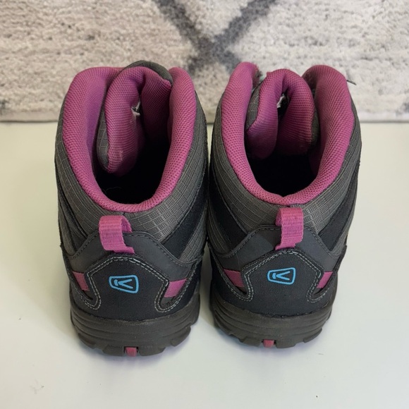 3/$30 Keen Youth 6 Hiking Boots Pink Black With Adjustable Cinch Lock Laces - Picture 4 of 9